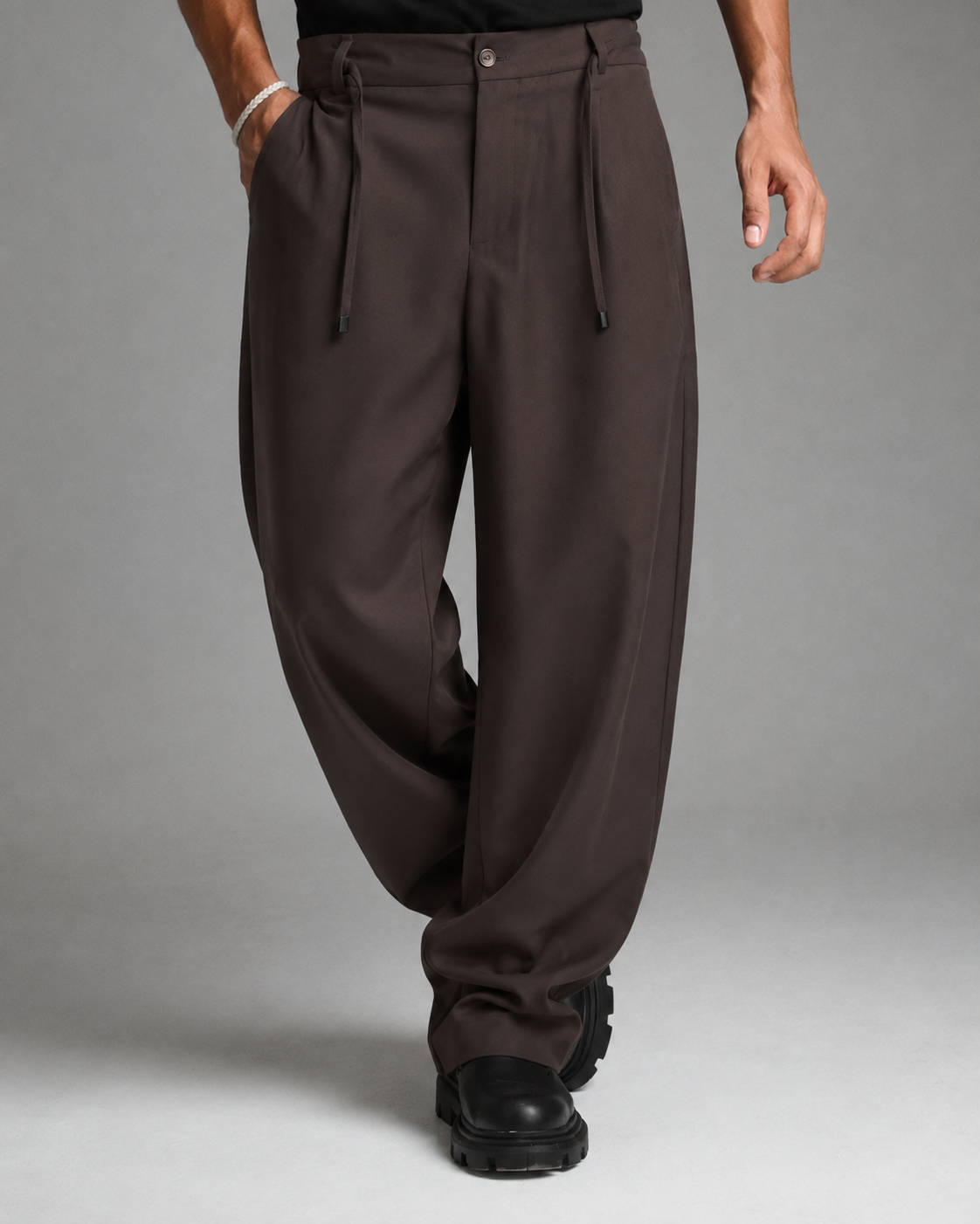 wide leg pants with rope