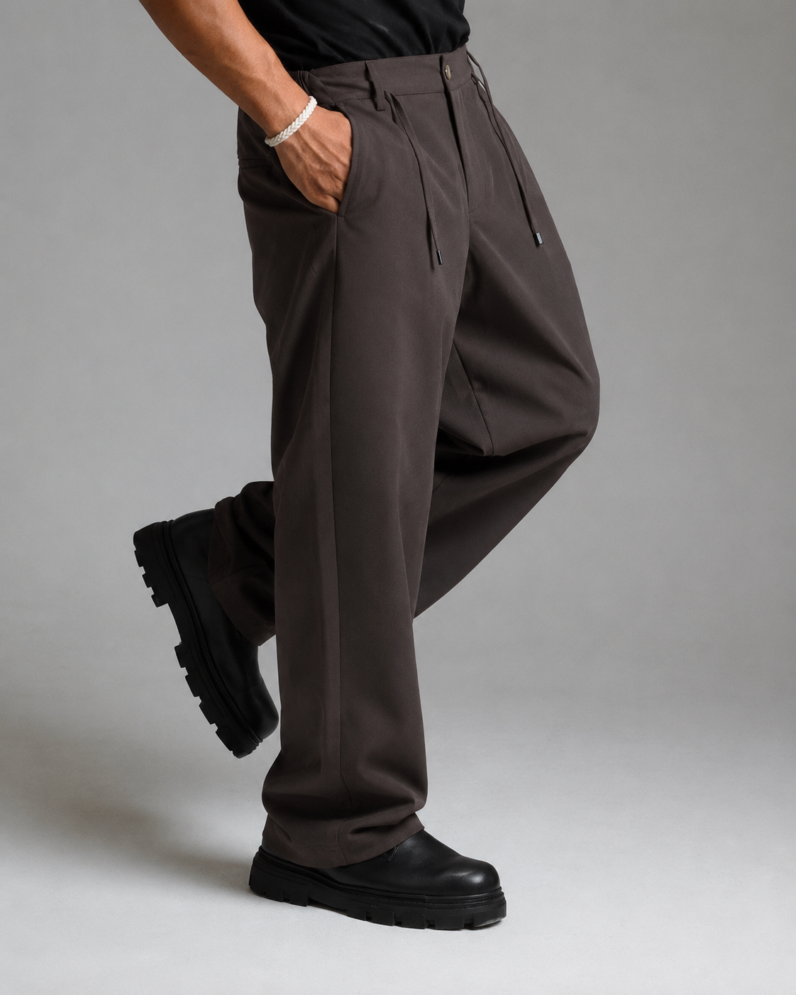 wide leg pants with rope