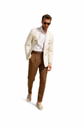 high waist pants - BROWN