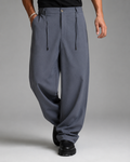 wide leg pants with rope - DARK GRAY