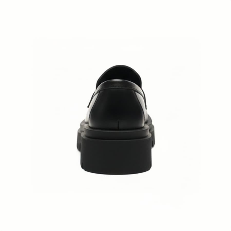 Classic Chunky Penny Loafers – Genuine Leather Black