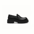 Classic Chunky Penny Loafers – Genuine Leather Black