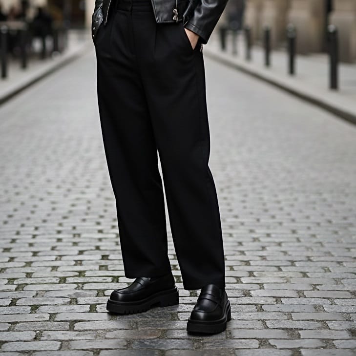 Classic Chunky Penny Loafers – Genuine Leather Black