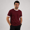 Ringer T-Shirt  - BURGUNDY * WHITE