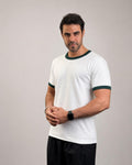 Ringer T-Shirt  - WHITE * GREEN