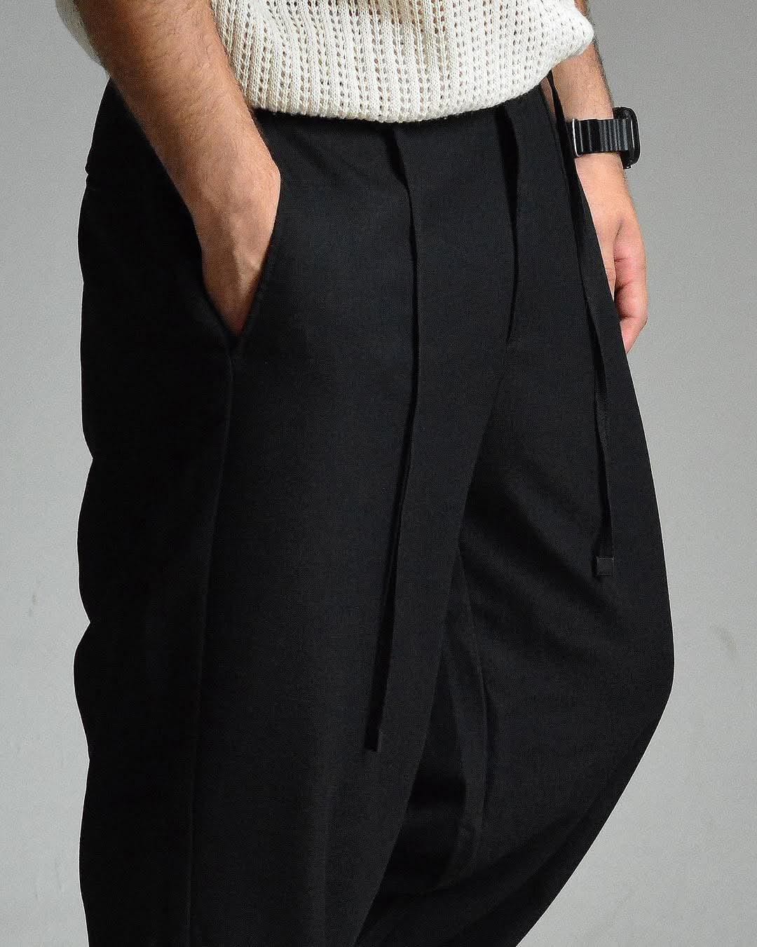wide leg pants with rope