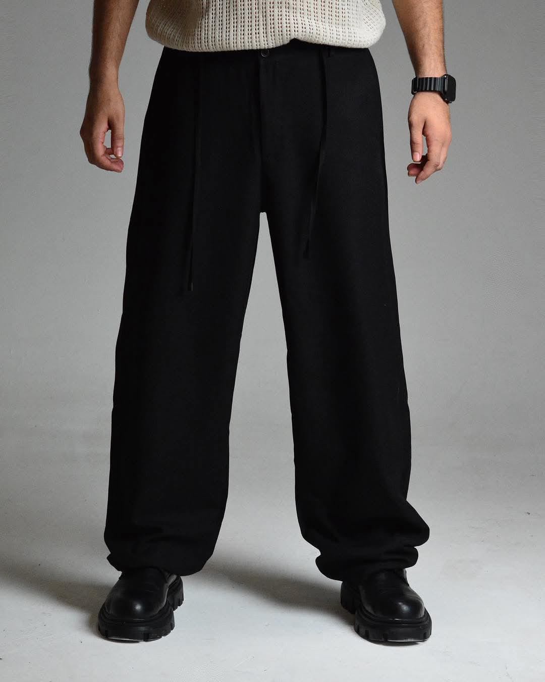 wide leg pants with rope