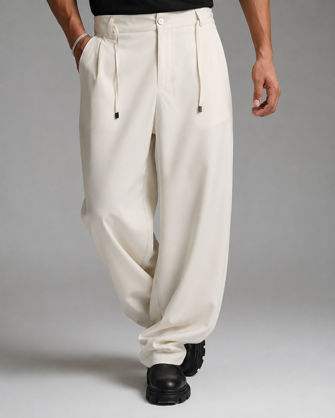 wide leg pants with rope