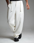 wide leg pants with rope - WHITE