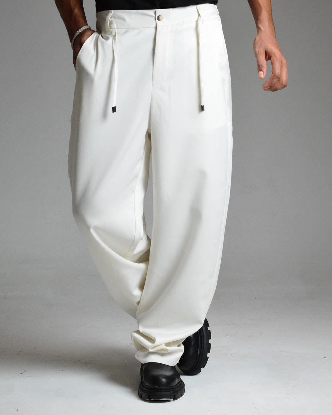 wide leg pants with rope
